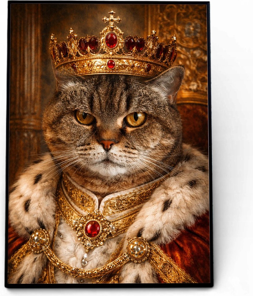 Királyi kisállat portré Poszter 30x40 Születésnap Ajándék Karikatúra