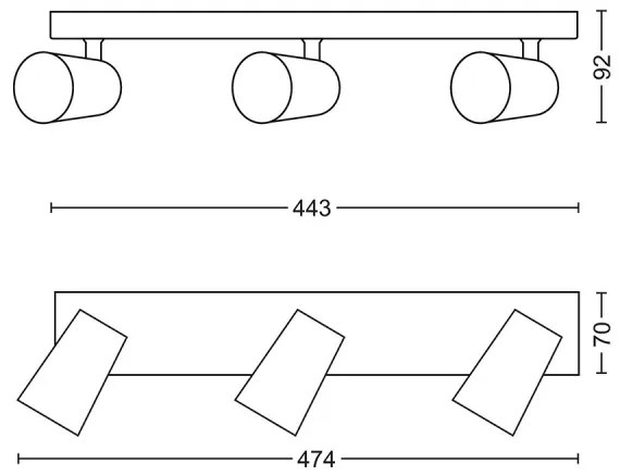 Philips 50573/48/PN - Spotlámpa MYLIVING PAISLEY 3xGU10/5,5W/230V