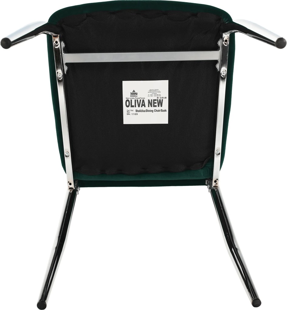 Étkezőszék, smaragd Velvet szövet/króm, OLIVA NEW