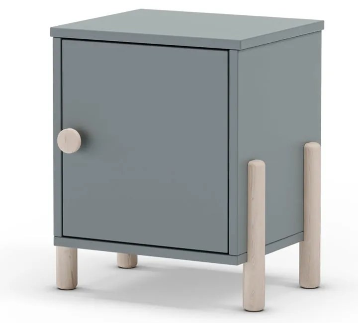 Szürkészöld borovi fenyő gyerek éjjeliszekrény Enola – Marckeric