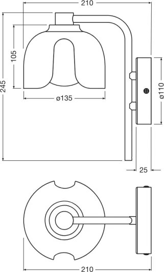 Osram - Fali lámpa DECOR COROLLE 1xG9/20W/230V piros