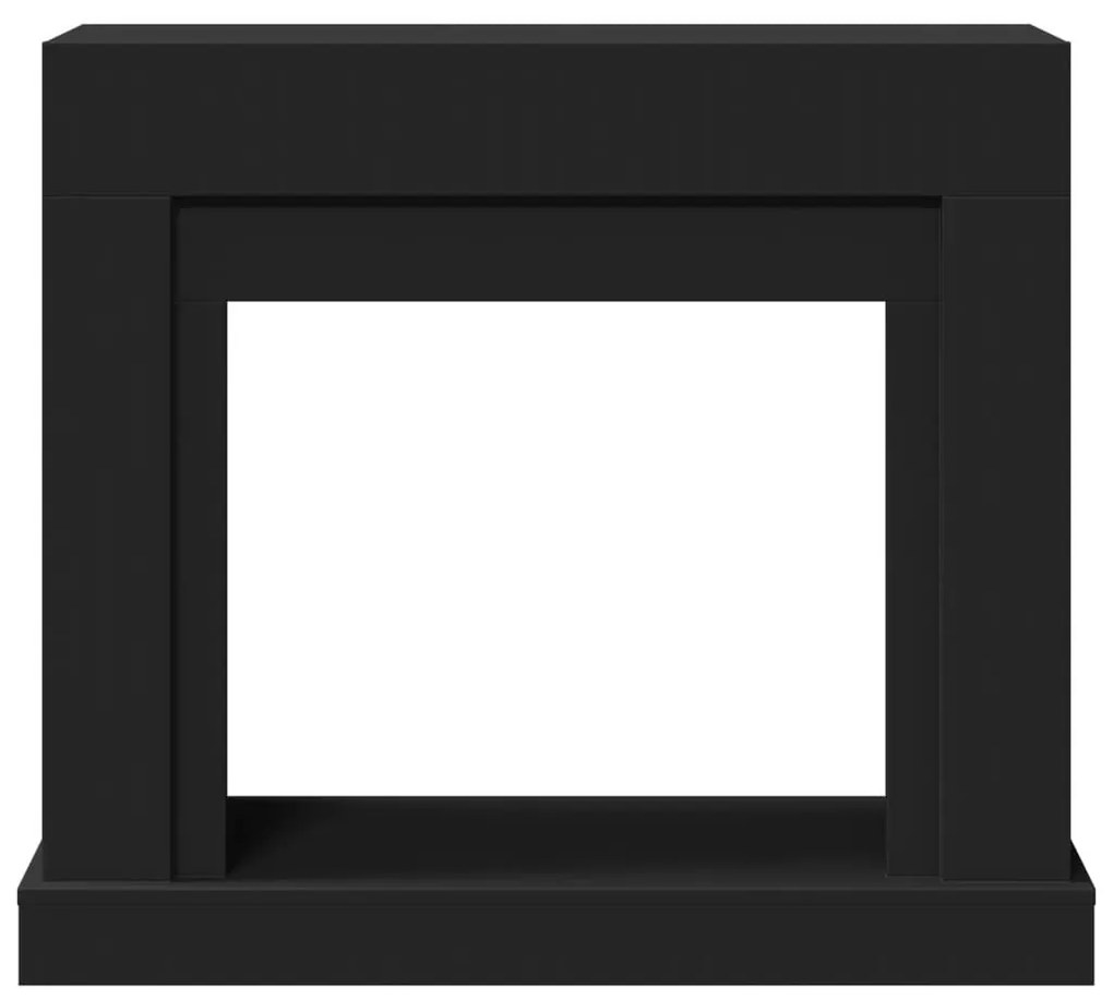 fekete szerelt fa kandallóburkolat 100 x 30 x 87,5 cm
