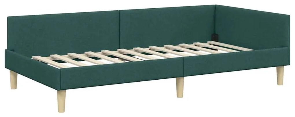 Sarokágy keret Egyéb Sötétzöld 80 x 200 cm Szövet és Mérnöki Fa