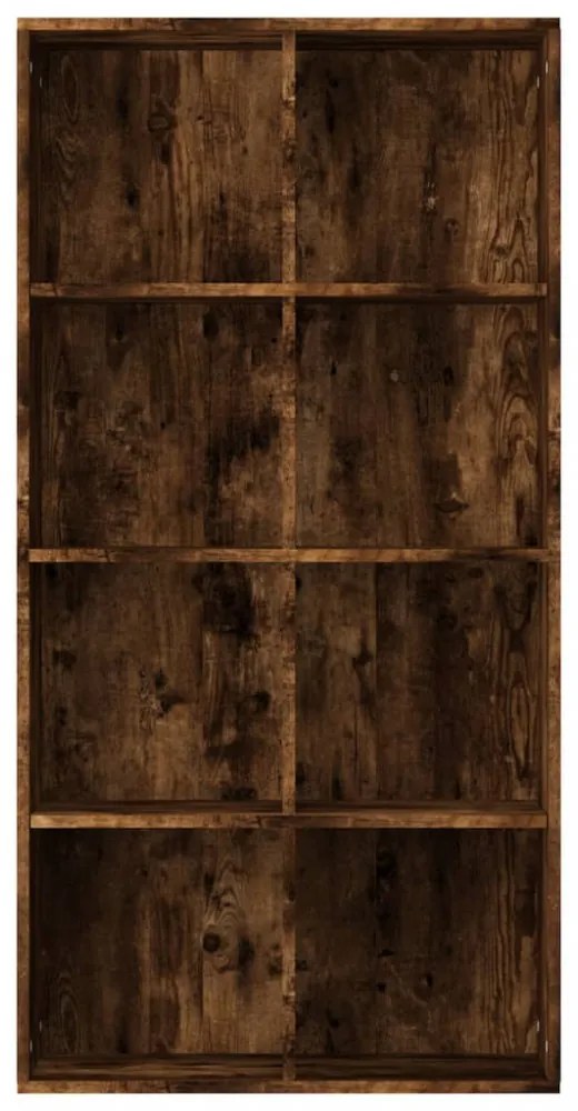 füstös tölgy szerelt fa könyv-/tálalószekrény 66 x 30 x 130 cm