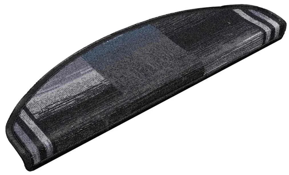 5 db fekete és szürke öntapadó lépcsőszőnyeg 65x21x4 cm
