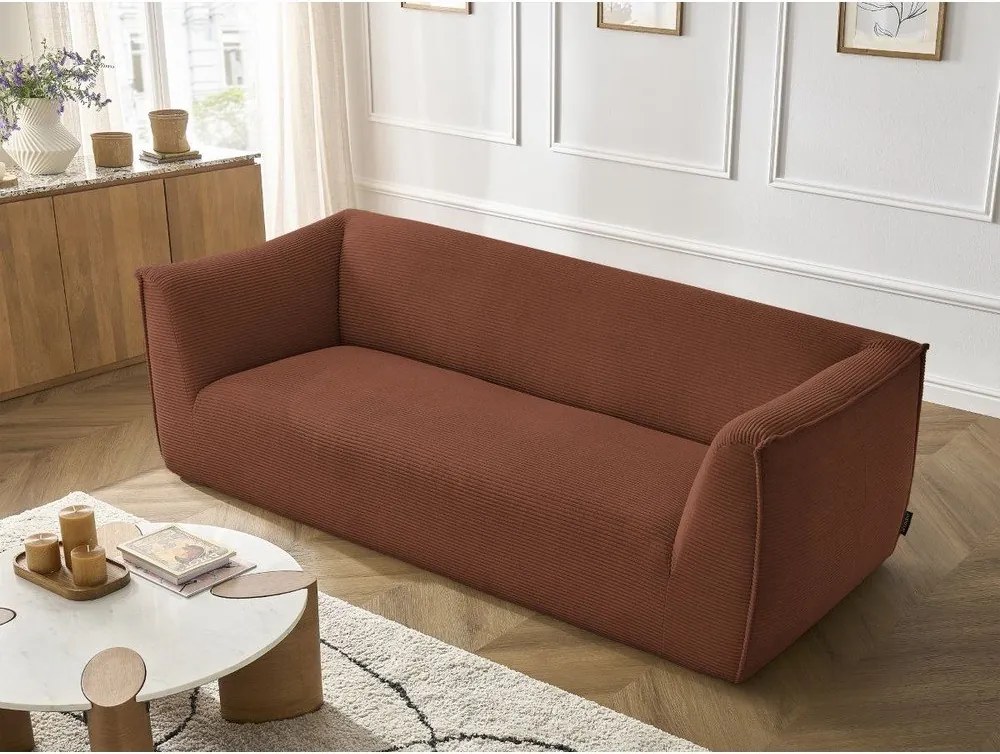 Narancssárga kordbársony kanapé 242 cm Giorgia – Bobochic Paris