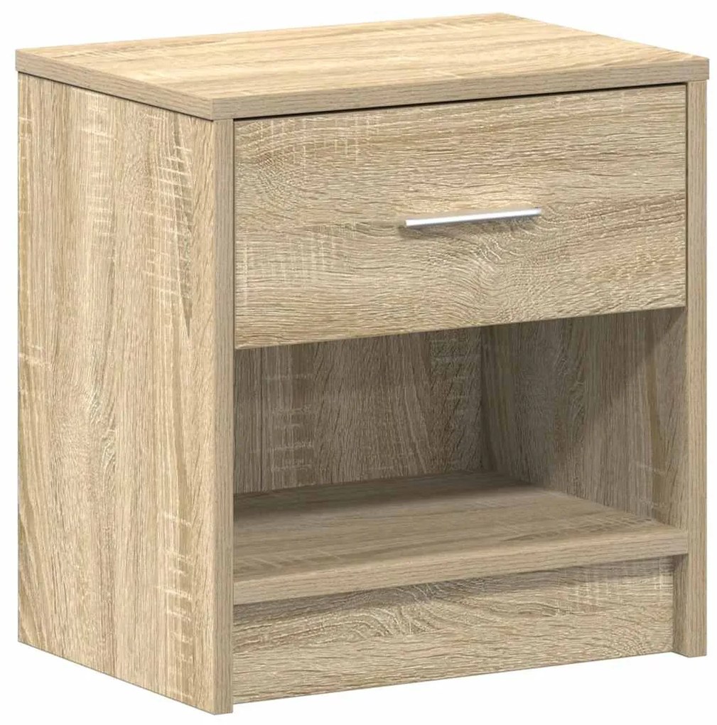2 db sonoma tölgy színű éjjeliszekrény fiókkal 39x28x41 cm