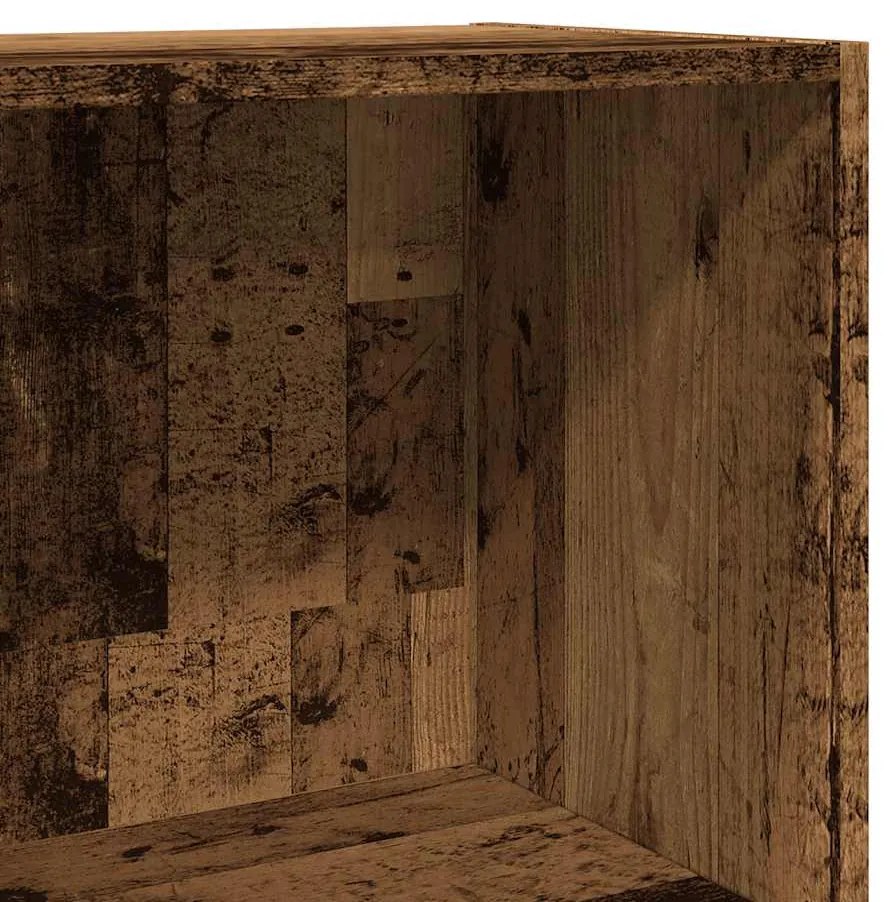 antik fa színű szerelt fa könyvespolc 60 x 30 x 114 cm