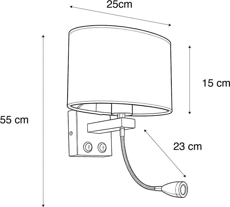Fali lámpa sárgaréz ovális bársony ernyővel, zöld, 25 cm - Brescia Combi