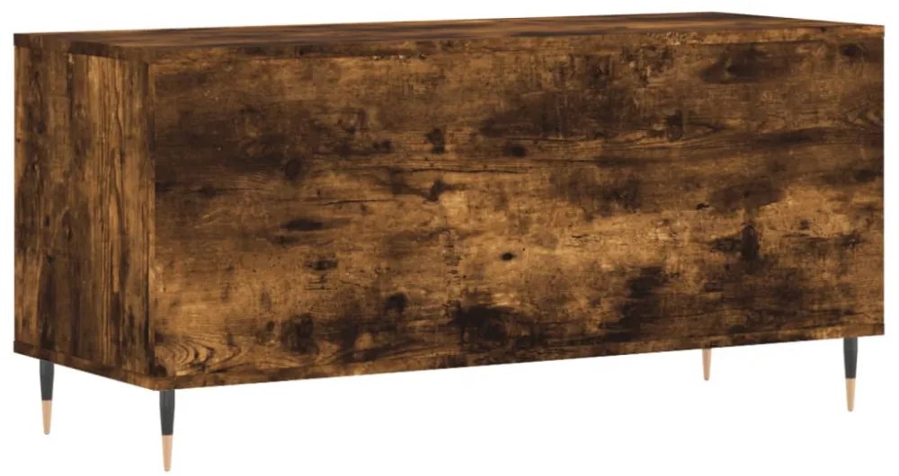 füstös tölgy színű szerelt fa hanglemezszekrény 100x38x48 cm