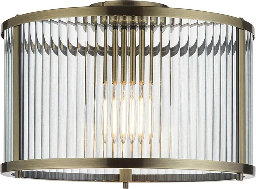 Endon glamour modern mennyezeti lámpa ridgeton antik sárgaréz átlátszó end106265