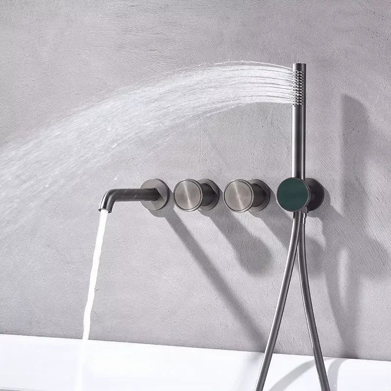 Fali fürdőszobai csaptelep ELITE EDITION BSC1717 LED-kijelzővel, többféle felülettel, például grafitszürke és króm kivitelben — Fekete