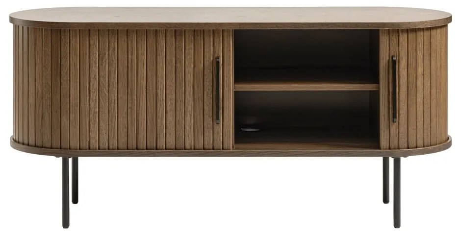 Barna TV-állvány tölgyfa dekorral 120x56 cm Nola – Unique Furniture