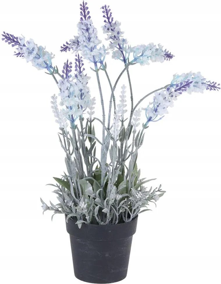 Műnövény Levendula fehér 40cm cserépben virág Mesterséges