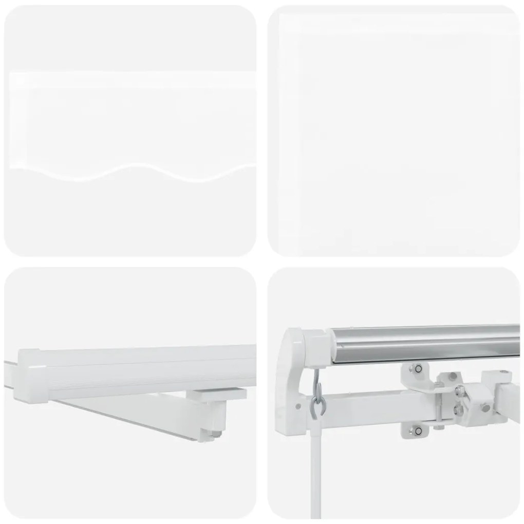 Kézi Behúzható Napellenző LED-del Fehér 300x250 cm
