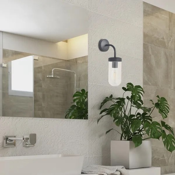 Rabalux 3310 - Fürdőszobai fali lámpa YAGO 1xE27/60W/230V IP44 fekete