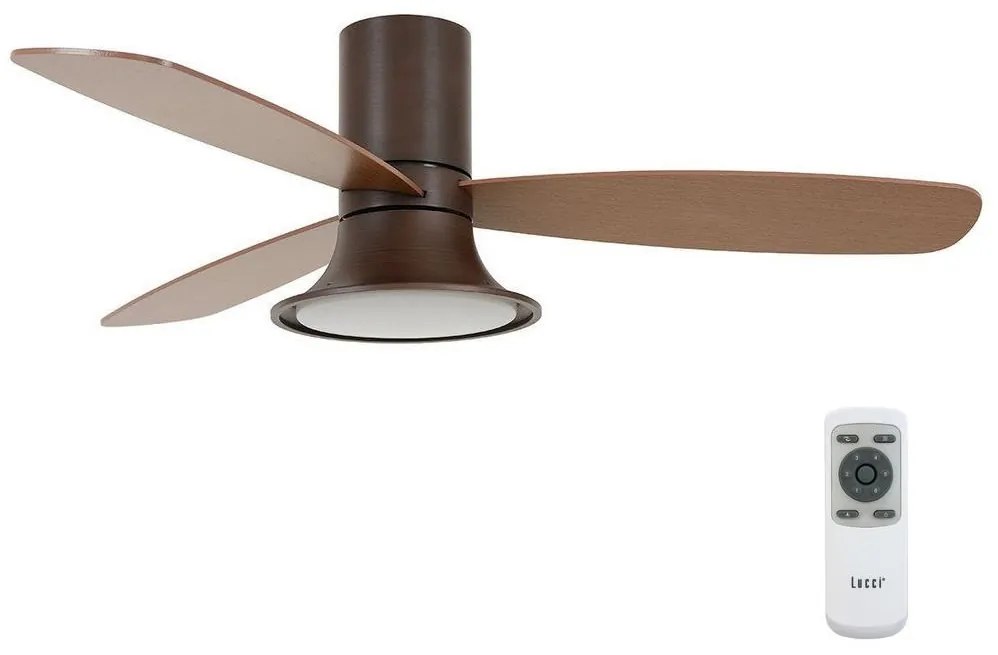 Lucci Air 210663 - LED Dimmelhető ventilátor LUSSO 1xGX53/18W/230V barna + távirányító