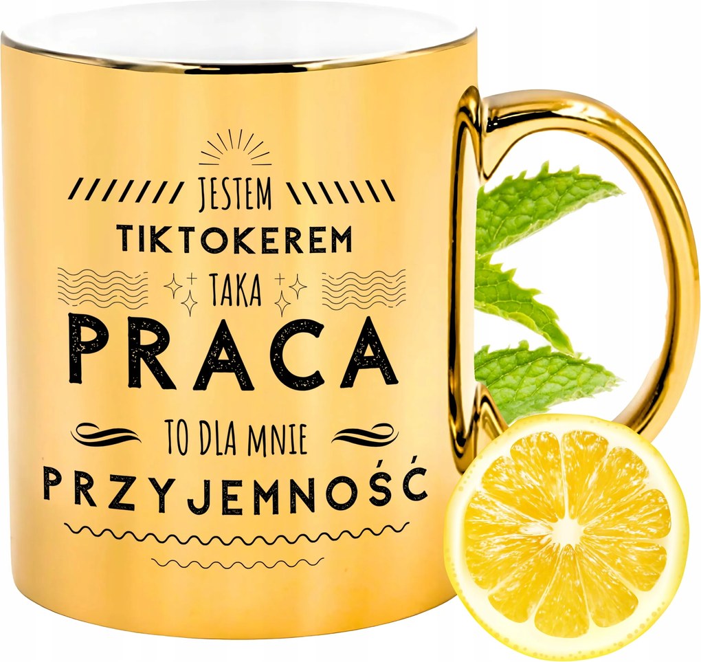 Arany csillogó bögre TikToker Ajándék Nyomtatott Fotóval