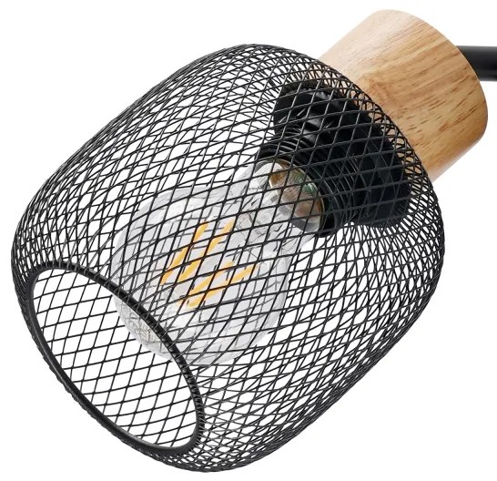 Brilagi - Állólámpa BASKLITE 3xE27/15W/230V fa/fekete