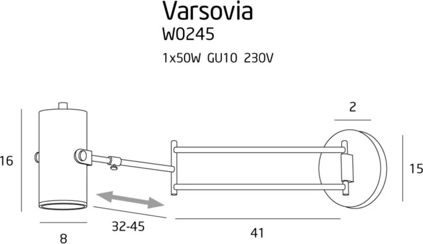 Fali Lámpa Bronz VARSOVIA MAXLIGHT W0245