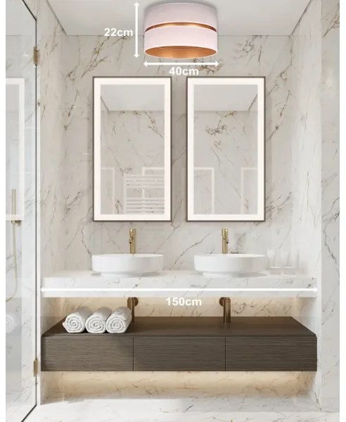 Duolla - Mennyezeti lámpa DUO 1xE27/15W/230V átm. 40 cm bézs/arany