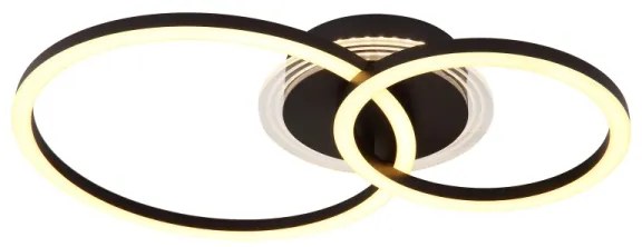 Globo 48039-30 - LORETTA LED mennyezeti lámpa 30W, 33x50 cm, fekete