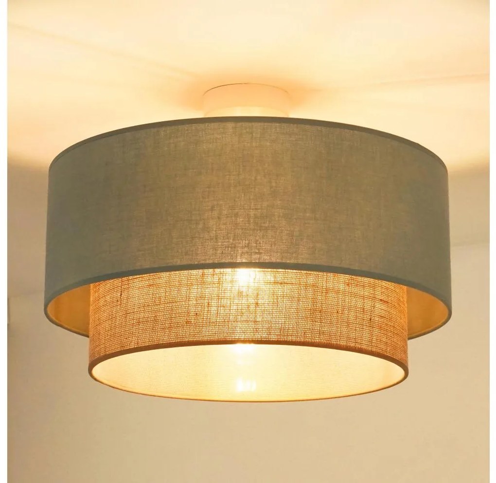 Duolla - Felületre szerelhető csillár BOHO 1xE27/15W/230V átm. 45 cm zöld/barna