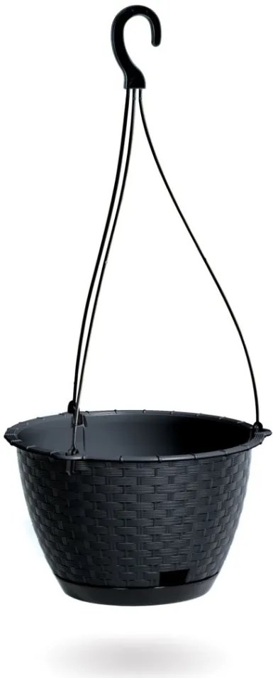 Virágcserép Prosperplast RATOLLA ROUND W antracit felfüggeszthető 21,5cm