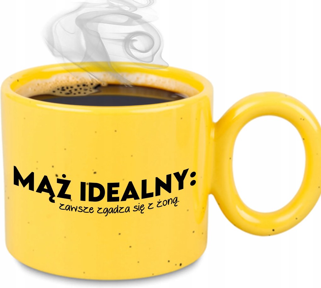 Bögre XXL Sárga Férjnek Évfordulóra Férj Tökéletes: Mindig Egyetért A Feleségével