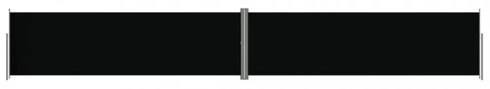 fekete behúzható oldalsó napellenző 180 x 1200 cm