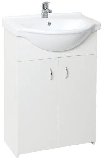 Multi Simple Fürdőszobaszekrény mosdóval 55,5x42,4 cm fehér SIMPLE55WH