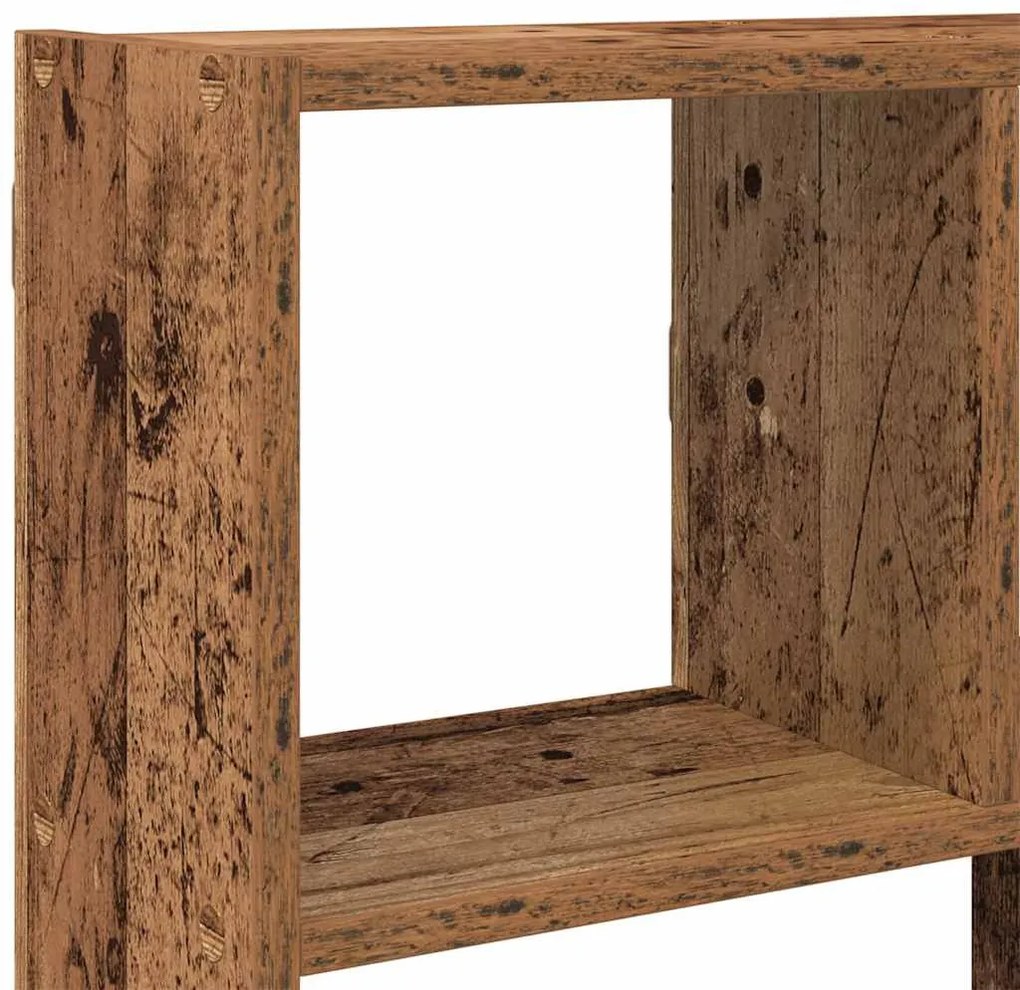 antik fa színű szerelt fa fali kockapolc 12 rekeszes színű