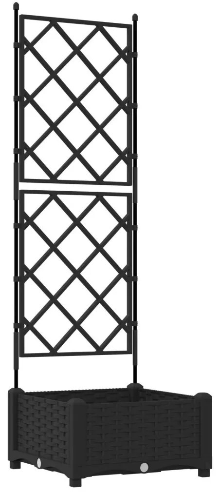 Kertész cserép rácsos változattal Fekete 40 x 40 x 125,5 cm PP