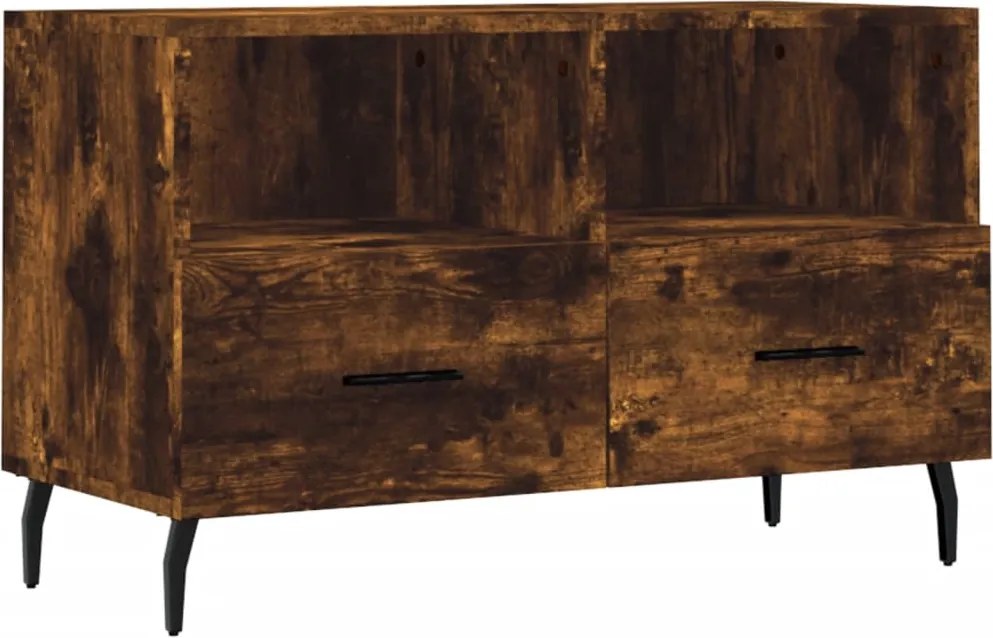vidaXL füstös tölgy színű szerelt fa TV-szekrény 80 x 36 x 50 cm