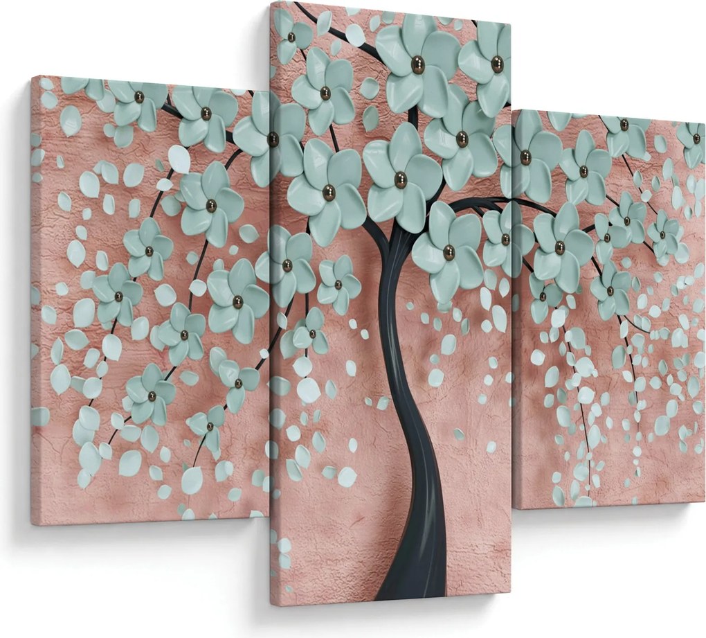 Kép - Pasztell kék virágok (90x60 cm)