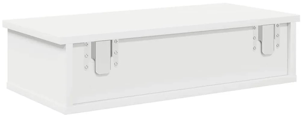 Falipolc fiókokkal fehér 60x25x15 cm műszaki fa