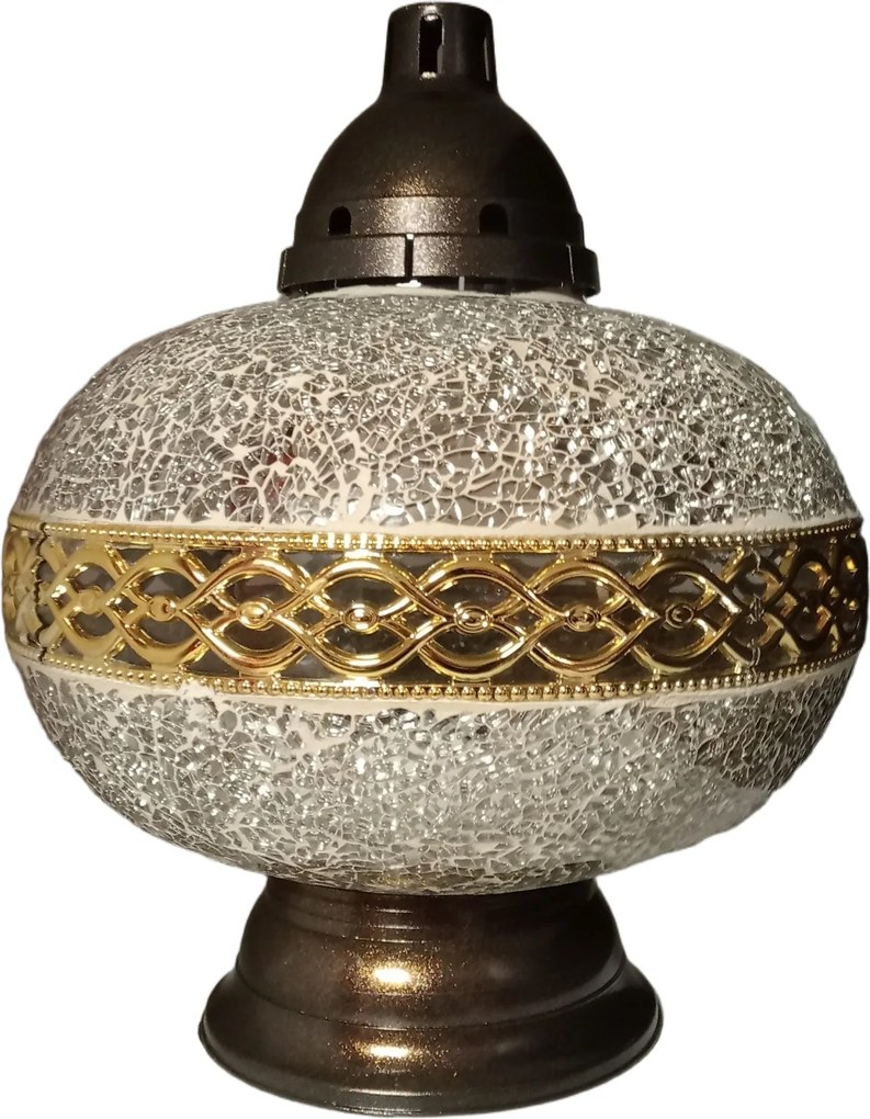 Mécses Lampion ólomüveg Big-Váza Arany-Mirror 38 cm