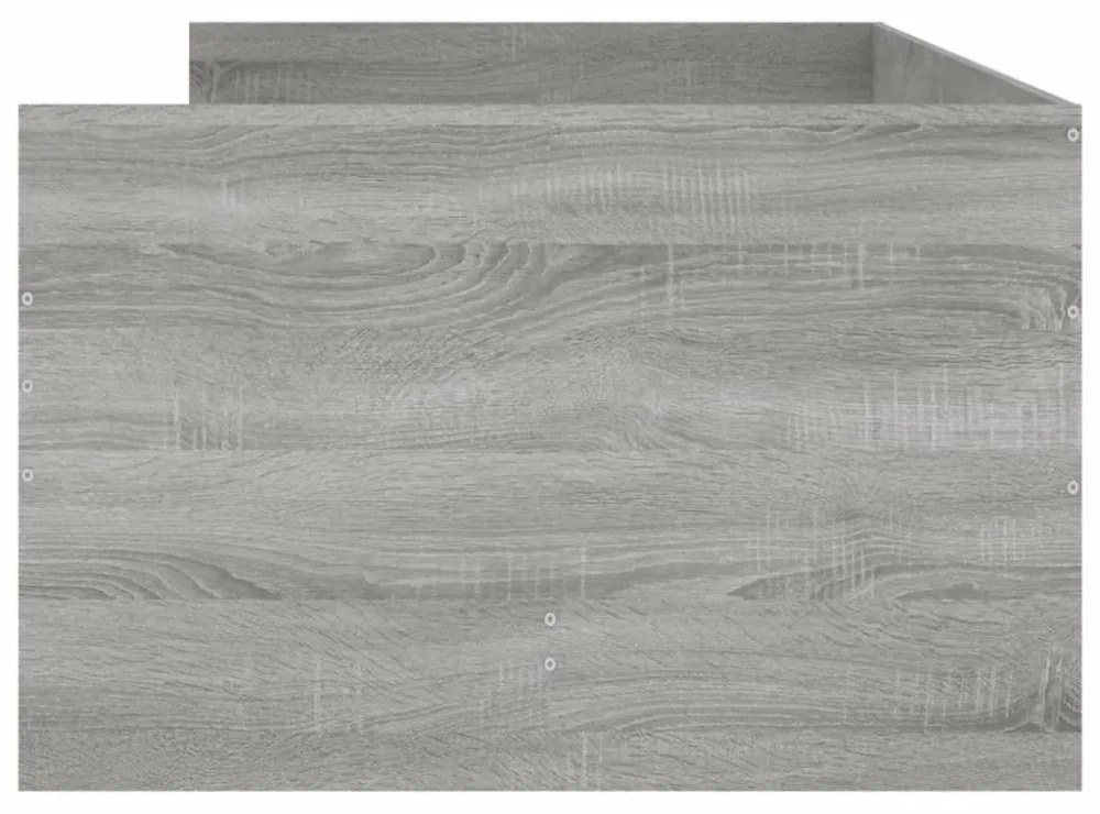 szürke sonoma tölgy színű műfa ágykeret fiókokkal 100 x 200 cm