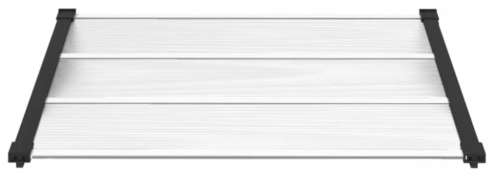 fekete és átlátszó polikarbonát ajtóelőtető 122 x 90 cm