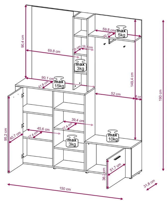 BARRY PRZEDPOKÓJ OLD STYLE LIGHT/ANTRACYT LE