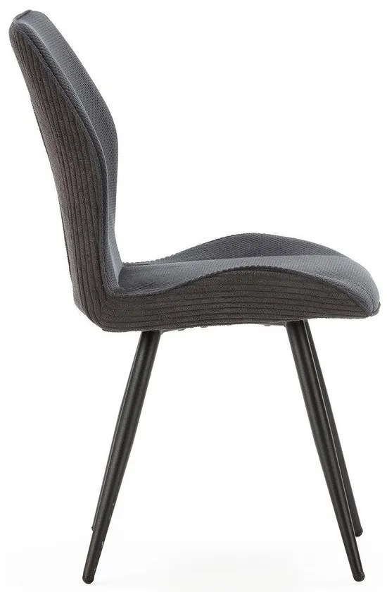 Fekete kordbársony étkezőszék szett 2 db-os Adaya – Marckeric