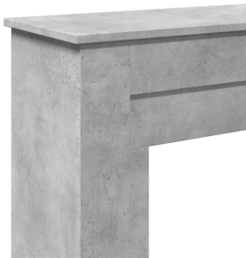 betonszürke szerelt fa kandallóburkolat 90 x 30 x 90 cm