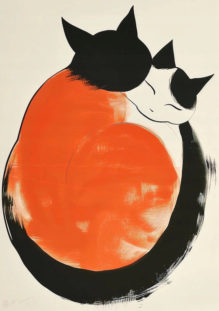 Poszter 59,4x84,1cm Yin és Yang macskák