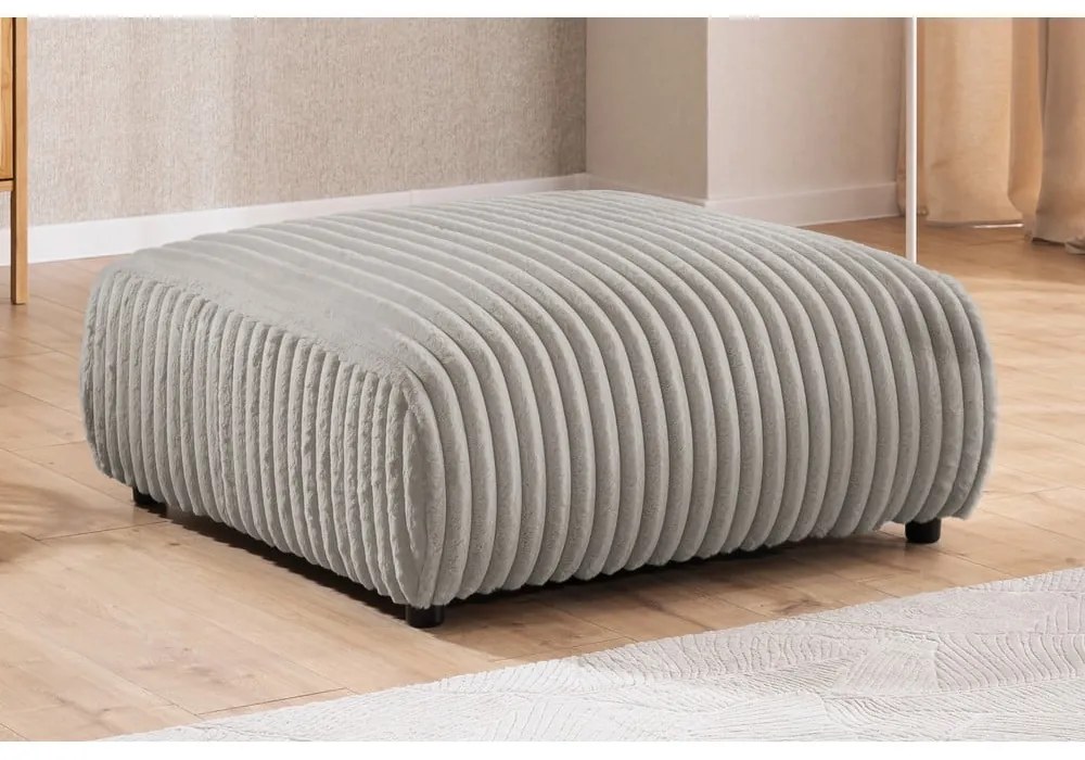 Világosszürke kordbársony lábtartó Justin – Ropez