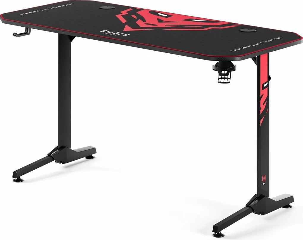 Gamer asztal 140 cm fekete: Diablo X-Mate 1400