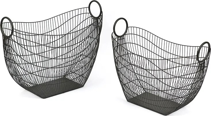 Szennyestartó Kosár Fém 2db Grafit