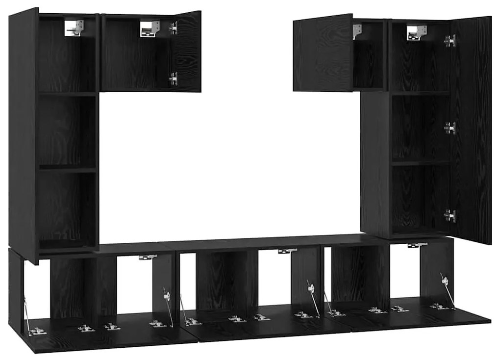 TV szekrény garnitúra 7 pcs Musta tammi 180 x 30 x 120 cm