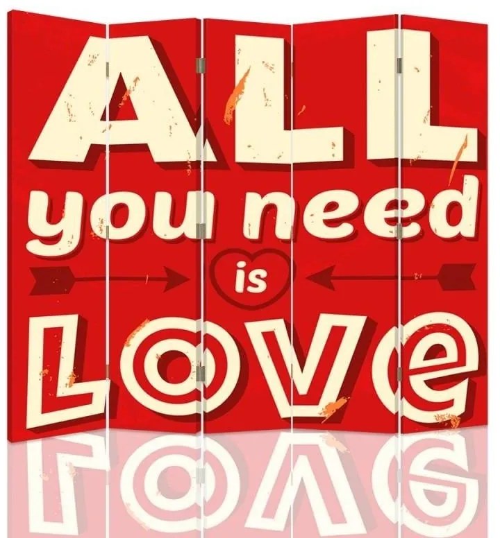 Gario Paraván All you need is love Méret: 180 x 170 cm, Kivitelezés: Klasszikus paraván
