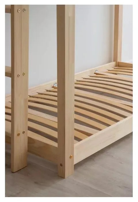 Natúr színű ágyneműtartós gyerekágy ágyráccsal 90x200 cm DMPB – Adeko