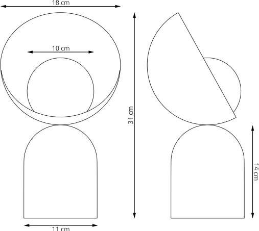 BOTO asztali lámpa 1xG9/8W/230V fekete